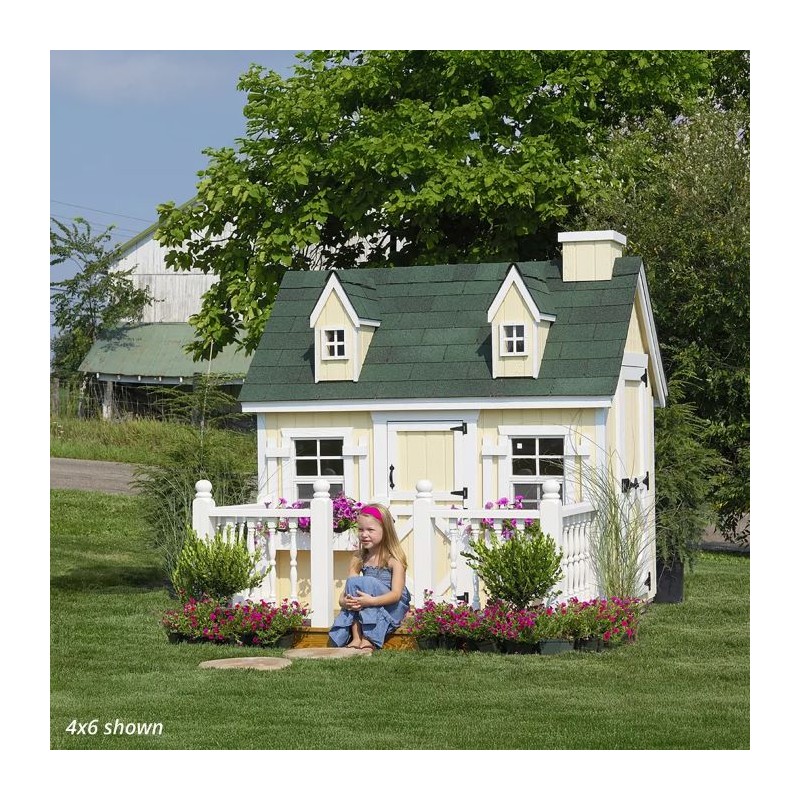 Little Cottage Co. 4x6 Cape Cod Panelized Wood Playhouse Kit with Floor - (4x6 CCP-PNK-FK)