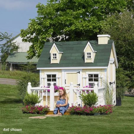 Little Cottage Co. 4x6 Cape Cod Panelized Wood Playhouse Kit with Floor - (4x6 CCP-PNK-FK)