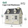 Little Cottage Co. 4x6 Cape Cod Panelized Wood Playhouse Kit with Floor - (4x6 CCP-PNK-FK)