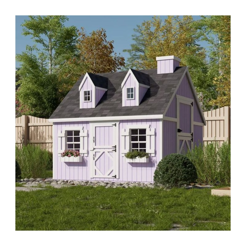 Little Cottage Co. 8x8 Cape Cod Panelized Wood Playhouse Kit with Floor - (8x8 CCP-PNK-FK)