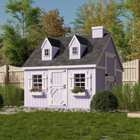Little Cottage Co. 8x8 Cape Cod Panelized Wood Playhouse Kit with Floor - (8x8 CCP-PNK-FK)