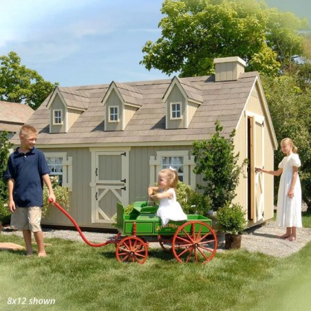 Little Cottage Co. 8x12 Cape Cod Panelized Wood Playhouse Kit with Floor - (8x12 CCP-PNK-FK)