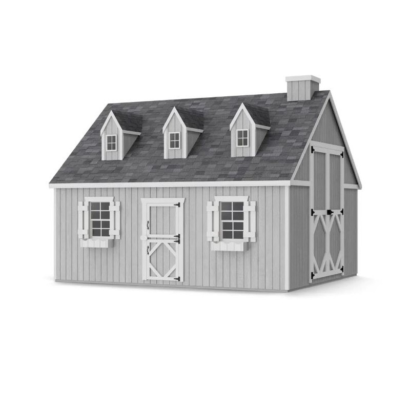 Little Cottage Co. 10x12 Cape Cod Panelized Wood Playhouse Kit with Floor - (10x12 CCP-PNK-FK)