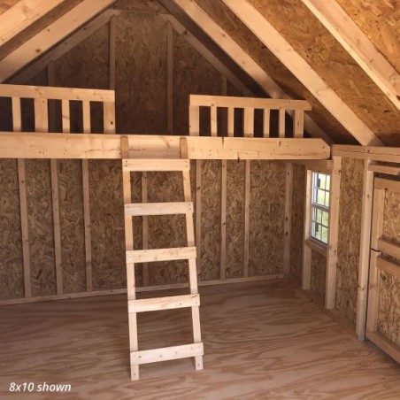 Little Cottage Co. 8x10 Cape Cod Panelized Wood Playhouse Kit with Floor & Loft - (8x10 CCP-PNK-FK-LFT)