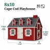 Little Cottage Co. 8x10 Cape Cod Panelized Wood Playhouse Kit with Floor & Loft - (8x10 CCP-PNK-FK-LFT)