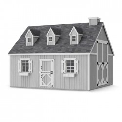 Little Cottage Co. 10x12 Cape Cod Panelized Wood Playhouse Kit with Floor & Loft - (10x12 CCP-PNK-FK-LFT)