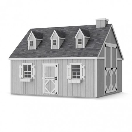 Little Cottage Co. 10x12 Cape Cod Panelized Wood Playhouse Kit with Floor & Loft - (10x12 CCP-PNK-FK-LFT)