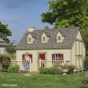 Little Cottage Co. 10x12 Cape Cod Panelized Wood Playhouse Kit with Floor, Deck & Rail - (10x12 CCP-PNK-FK-DR)
