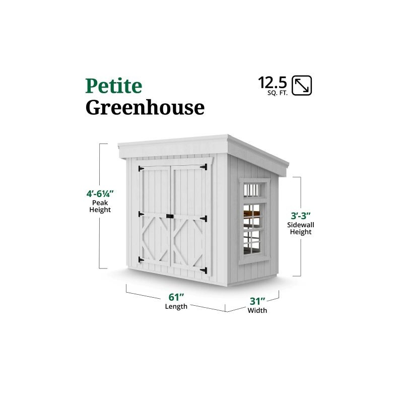Little Cottage Co. Small Petite Wood Greenhouse Kit - (58 LCPG-PNK)