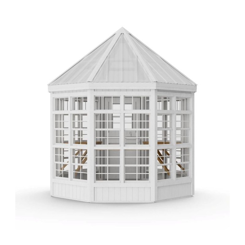 Little Cottage Co. 8x8 Octagon Wood Greenhouse Kit - (8x8 LCOG-PNK)
