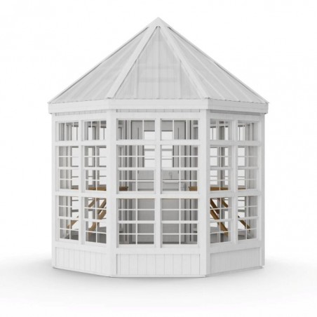 Little Cottage Co. 8x8 Octagon Wood Greenhouse Kit - (8x8 LCOG-PNK)