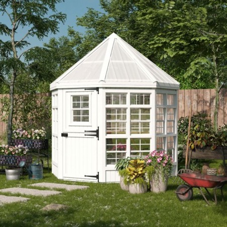 Little Cottage Co. 8x8 Octagon Wood Greenhouse Kit - (8x8 LCOG-PNK)