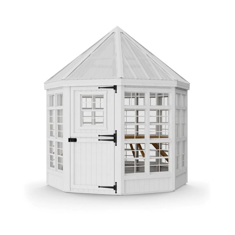 Little Cottage Co. 8x8 Octagon Wood Greenhouse Kit - (8x8 LCOG-PNK)