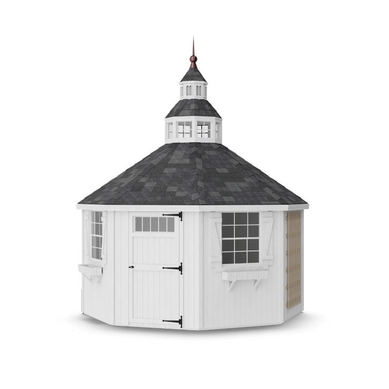 Little Cottage Co. 12x12 Wood Garden Shed Greenhouse Kit - (12x12 GSG-PNK)