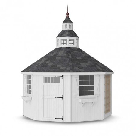 Little Cottage Co. 12x12 Wood Garden Shed Greenhouse Kit - (12x12 GSG-PNK)