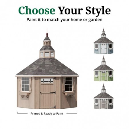 Little Cottage Co. 12x12 Wood Garden Shed Greenhouse Kit - (12x12 GSG-PNK)