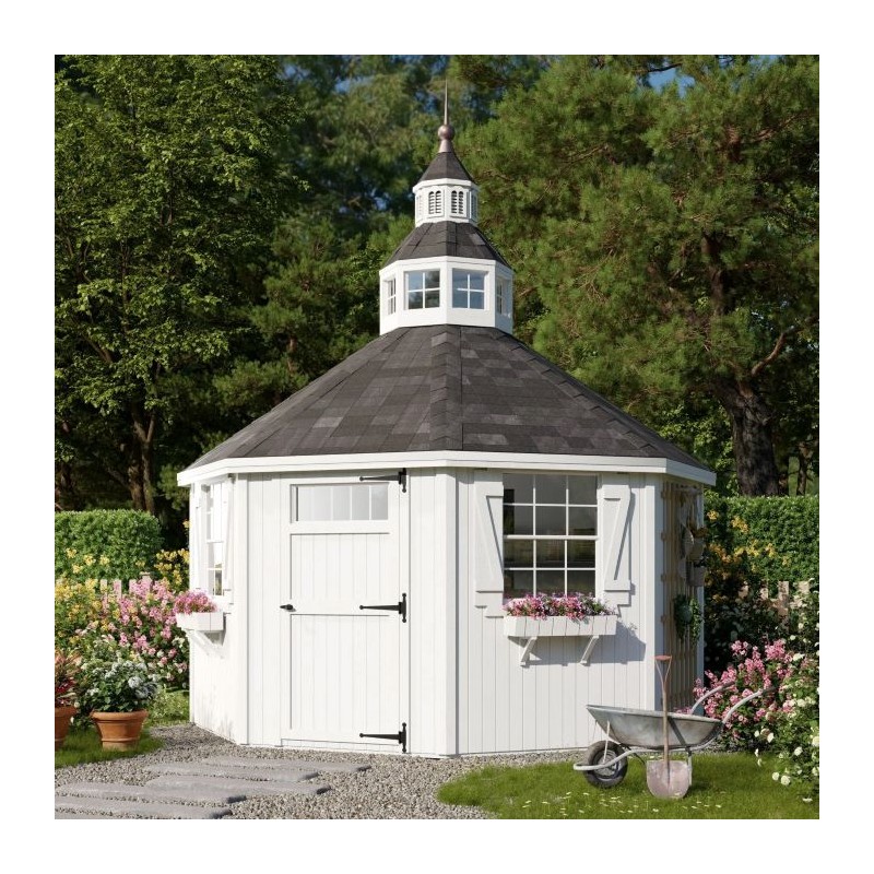 Little Cottage Co. 12x12 Wood Garden Shed Greenhouse Kit - (12x12 GSG-PNK)