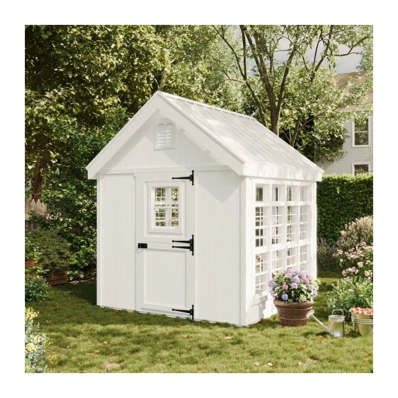 Little Cottage Co. 8x8 Colonial Gable Wood Greenhouse Kit - (8x8 LCG-PNK)