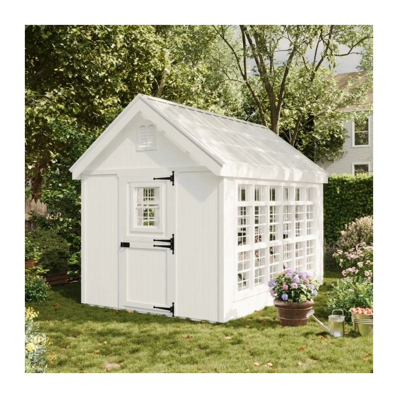 Little Cottage Co. 8x12 Colonial Gable Wood Greenhouse Kit - (8x12 LCG-PNK)