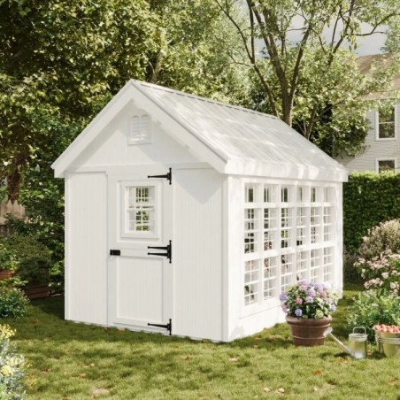 Little Cottage Co. 8x12 Colonial Gable Wood Greenhouse Kit - (8x12 LCG-PNK)