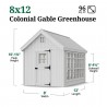 Little Cottage Co. 8x12 Colonial Gable Wood Greenhouse Kit - (8x12 LCG-PNK)