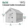 Little Cottage Co. 8x16 Colonial Gable Wood Greenhouse Kit - (8x16 LCG-PNK)