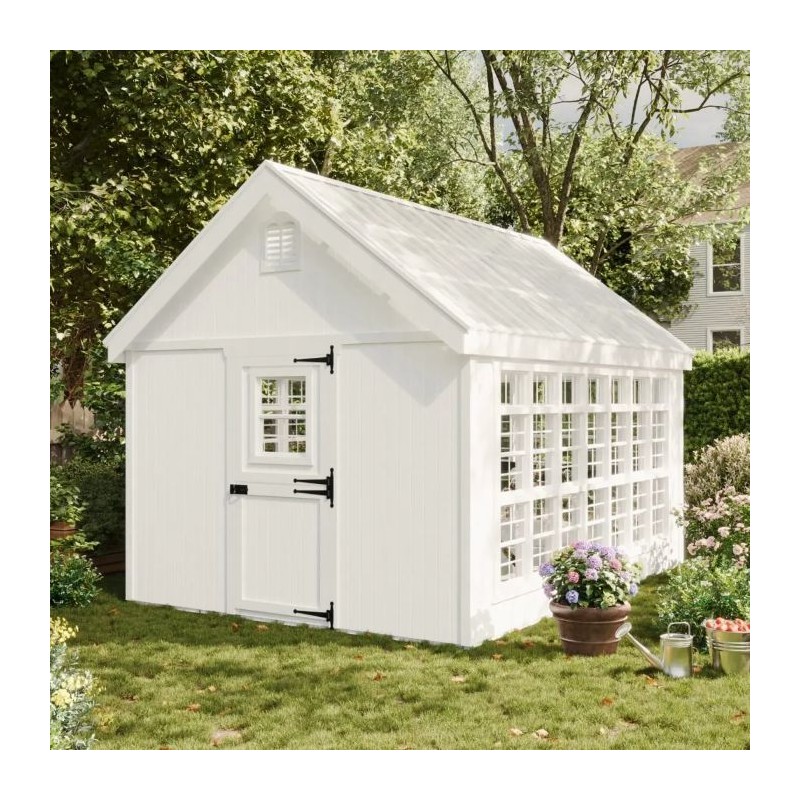 Little Cottage Co. 10x14 Colonial Gable Wood Greenhouse Kit - (10x14 LCG-PNK)