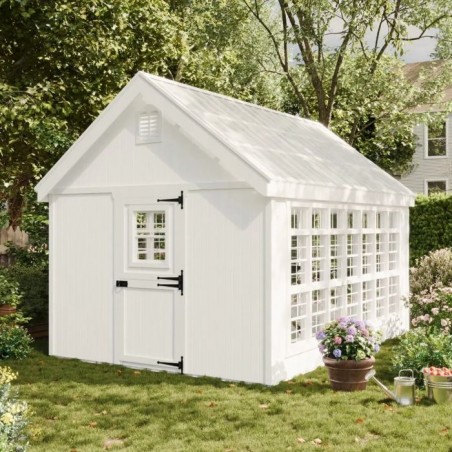 Little Cottage Co. 10x14 Colonial Gable Wood Greenhouse Kit - (10x14 LCG-PNK)