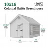 Little Cottage Co. 10x16 Colonial Gable Wood Greenhouse Kit - (10x16 LCG-PNK)