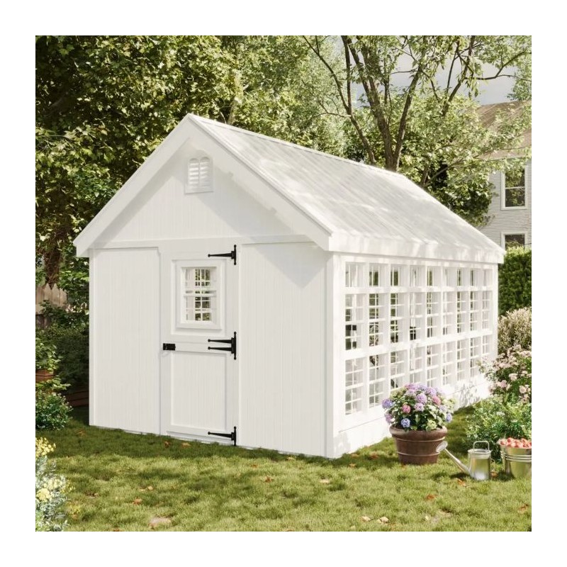 Little Cottage Co. 10x16 Colonial Gable Wood Greenhouse Kit - (10x16 LCG-PNK)