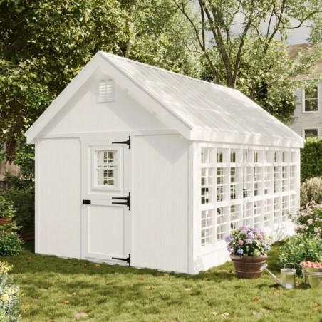Little Cottage Co. 10x16 Colonial Gable Wood Greenhouse Kit - (10x16 LCG-PNK)