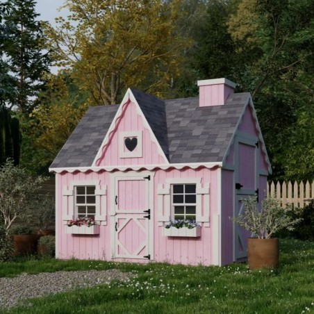 Little Cottage Co. 6x8 Victorian Wood Panelize Playhouse Kit - (6x8 VP-PNK)
