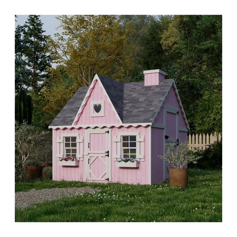 Little Cottage Co. 8x8 Victorian Wood Panelize Playhouse Kit - (8x8 VP-PNK)