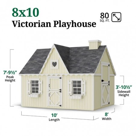 Little Cottage Co. 8x10 Victorian Wood Panelize Playhouse Kit - (8x10 VP-PNK)