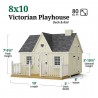 Little Cottage Co. 8x10 Victorian Wood Panelize Playhouse Kit with Deck & Rail - (8x10 VP-PNK-DR)