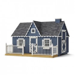 Little Cottage Co. 8x12 Victorian Wood Panelize Playhouse Kit with Deck & Rail - (8x12 VP-PNK-DR)