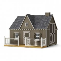 Little Cottage Co. 10x12 Victorian Wood Panelize Playhouse Kit with Deck & Rail - (10x12 VP-PNK-DR)