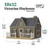 Little Cottage Co. 10x12 Victorian Wood Panelize Playhouse Kit with Loft, Deck & Rail - (10x12 VP-PNK-DR-LFT)