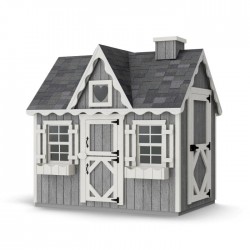Little Cottage Co. 4x6 Victorian Wood Playhouse Kit with Floor - (4x6 VP-PNK-FK)
