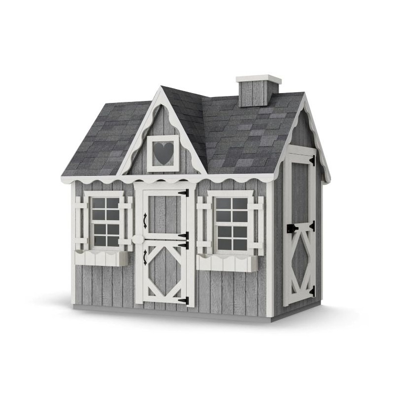 Little Cottage Co. 4x6 Victorian Wood Playhouse Kit with Floor - (4x6 VP-PNK-FK)
