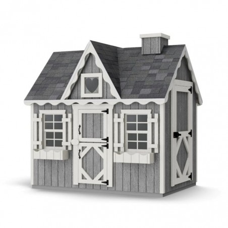 Little Cottage Co. 4x6 Victorian Wood Playhouse Kit with Floor - (4x6 VP-PNK-FK)