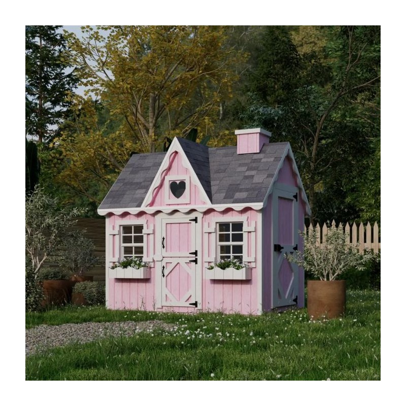 Little Cottage Co. 4x6 Victorian Wood Playhouse Kit with Floor - (4x6 VP-PNK-FK)