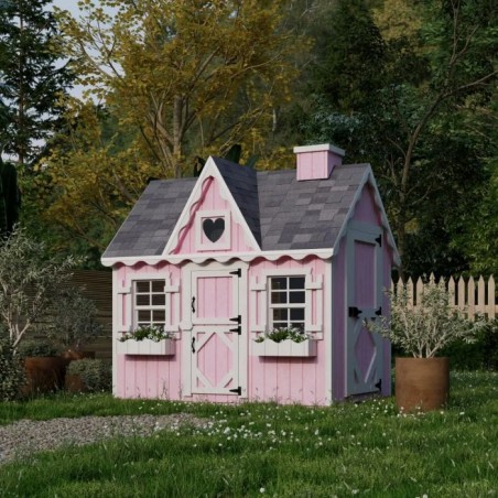 Little Cottage Co. 4x6 Victorian Wood Playhouse Kit with Floor - (4x6 VP-PNK-FK)