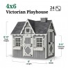 Little Cottage Co. 4x6 Victorian Wood Playhouse Kit with Floor - (4x6 VP-PNK-FK)