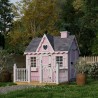 Little Cottage Co. 4x6 Victorian Wood Playhouse Kit with Floor, Deck & Rail - (4x6 VP-PNK-FK-DR)
