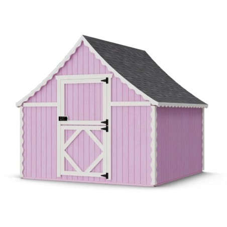 Little Cottage Co. 8x8 Gingerbread Cottage Wood Playhouse Kit - (8x8 GBP-PNK)