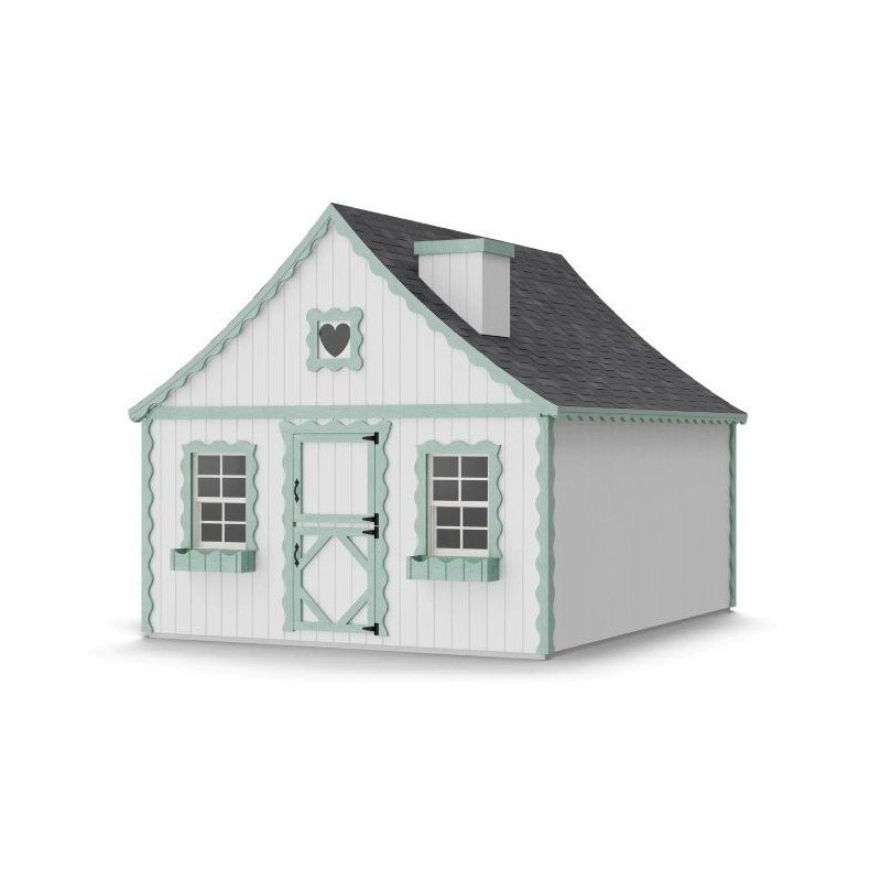 Little Cottage Co. 8x10 Gingerbread Cottage Wood Playhouse Kit - (8x10 GBP-PNK)