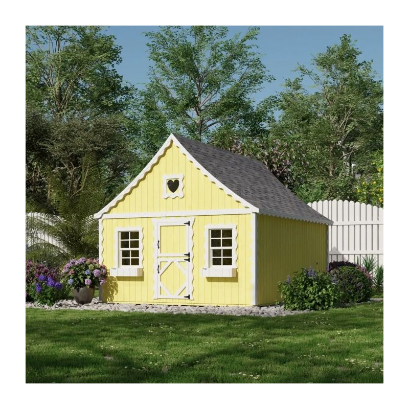 Little Cottage Co. 8x10 Gingerbread Cottage Wood Playhouse Kit - (8x10 GBP-PNK)