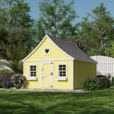 Little Cottage Co. 8x10 Gingerbread Cottage Wood Playhouse Kit - (8x10 GBP-PNK)