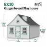 Little Cottage Co. 8x10 Gingerbread Cottage Wood Playhouse Kit - (8x10 GBP-PNK)